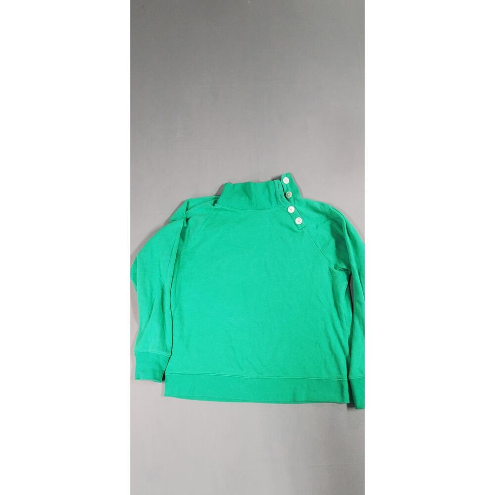 J. Crew Wide Button Collar Fleece Sweatshirt Womens Size L